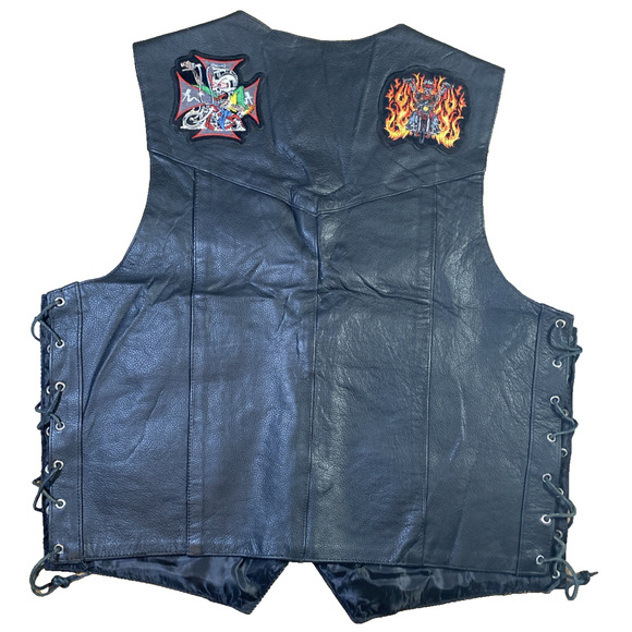 Interstate Leather Biker Vest with Iconic Patches Size M - Picture 1 of 7
